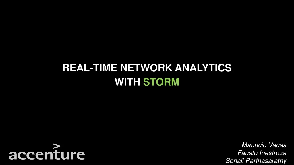 real time network analytics with storm