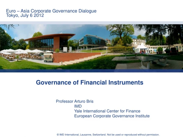 Governance of Financial Instruments