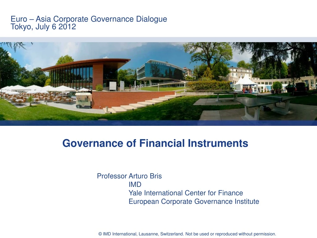 governance of financial instruments