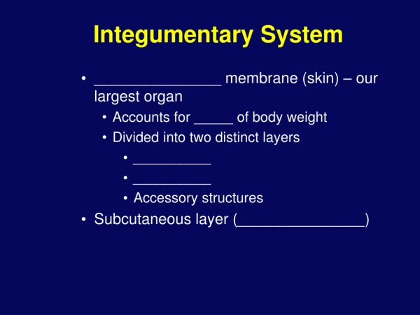 Integumentary System