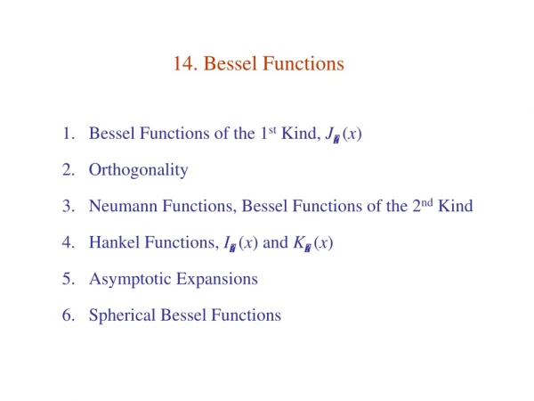 14. Bessel Functions