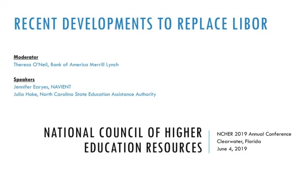 National Council of Higher Education Resources