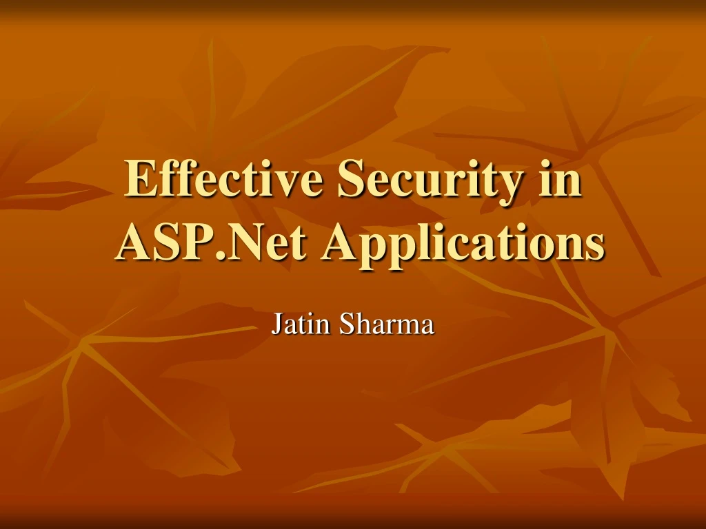 effective security in asp net applications