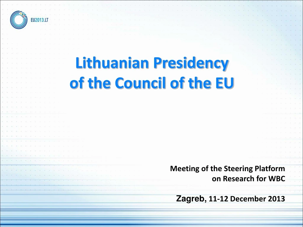 lithuanian presidency of the council of the eu