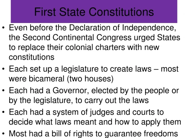 First State Constitutions