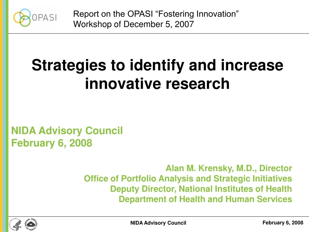 report on the opasi fostering innovation workshop