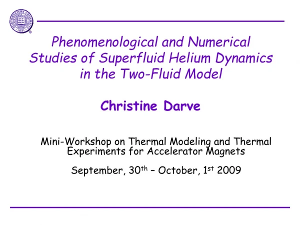Mini-Workshop on Thermal Modeling and Thermal Experiments for Accelerator Magnets