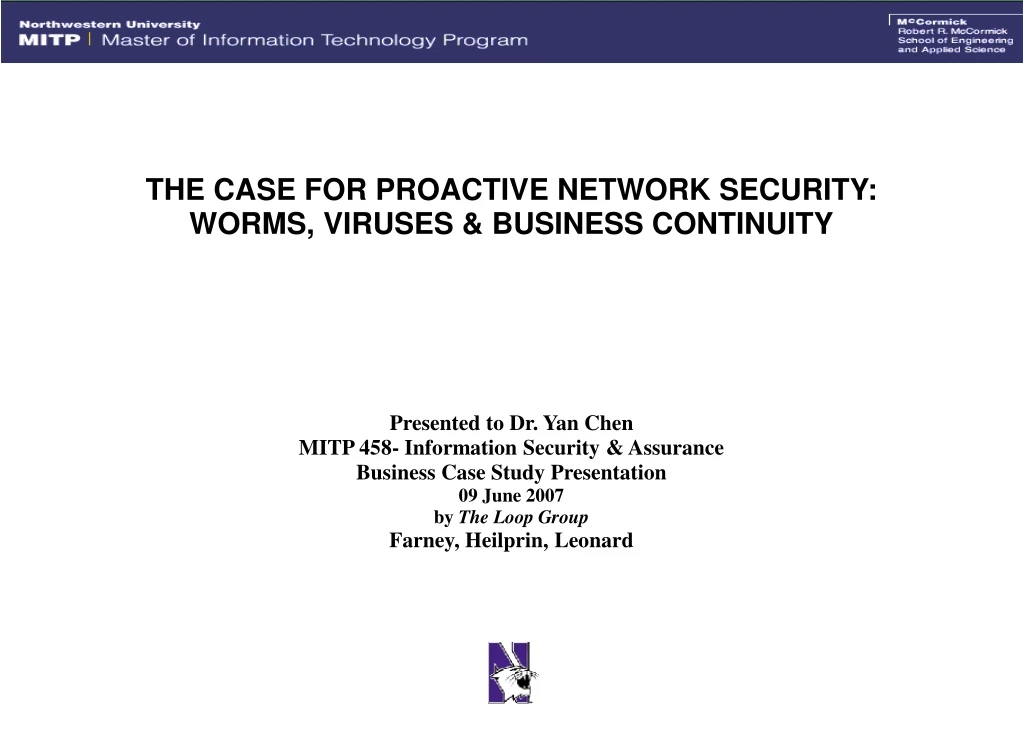 the case for proactive network security worms