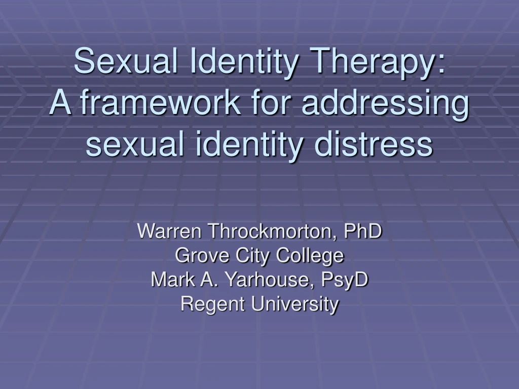 sexual identity therapy a framework for addressing sexual identity distress
