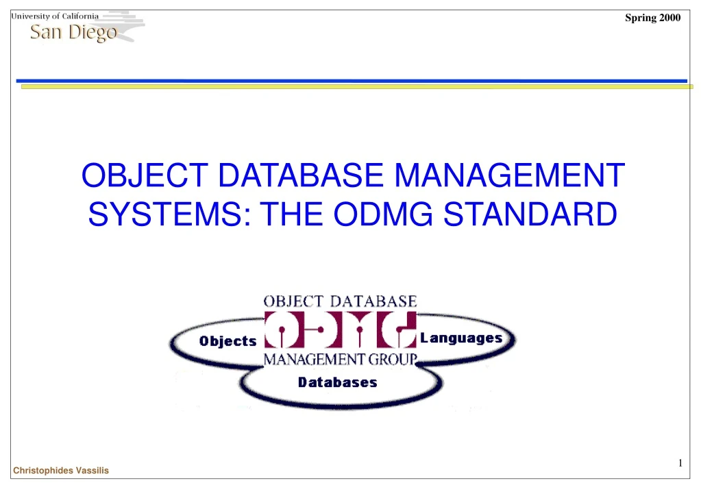 object database management systems the odmg standard