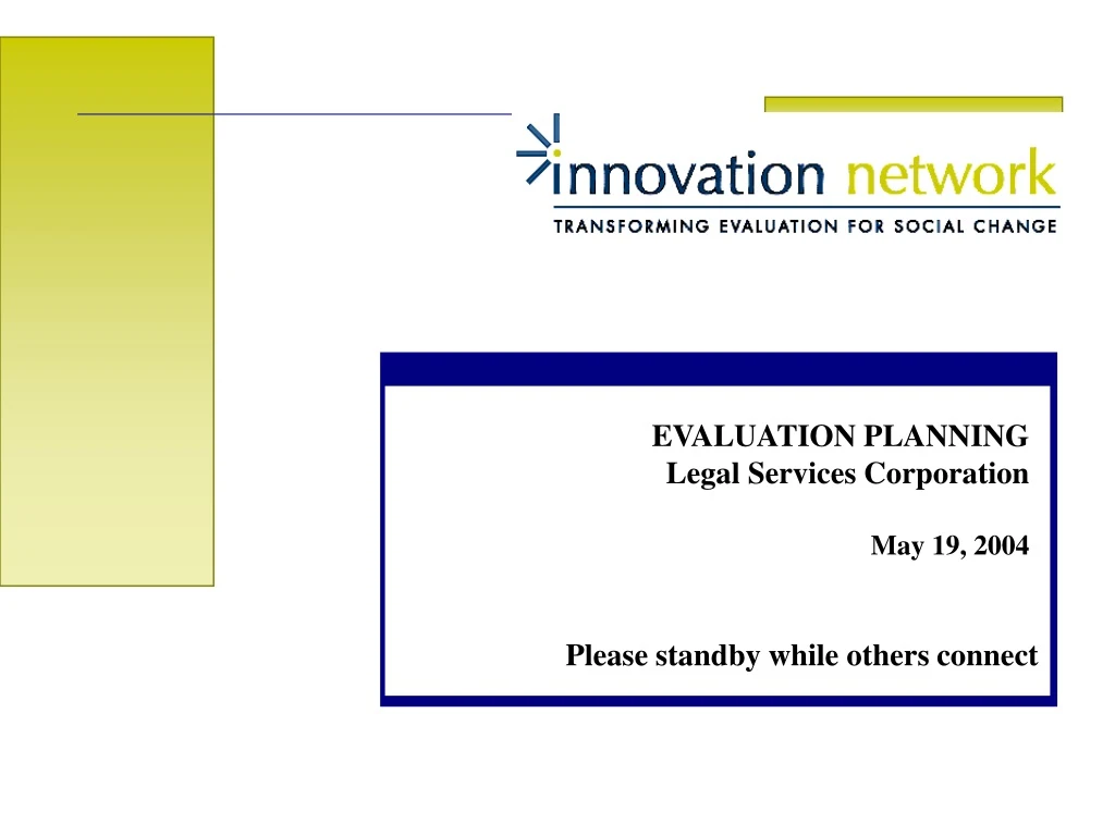 evaluation planning legal services corporation