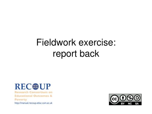 Fieldwork exercise: report back