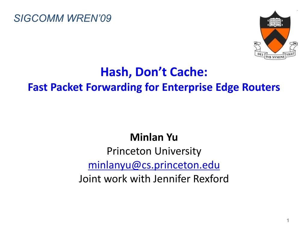 hash don t cache fast packet forwarding for enterprise edge routers