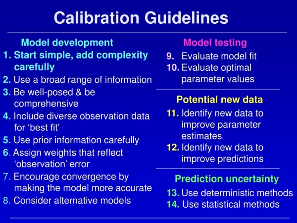 Calibration Guidelines