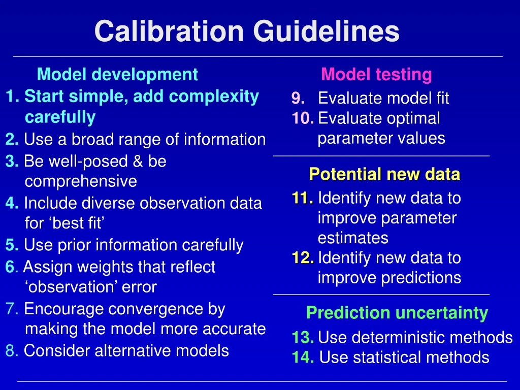 calibration guidelines