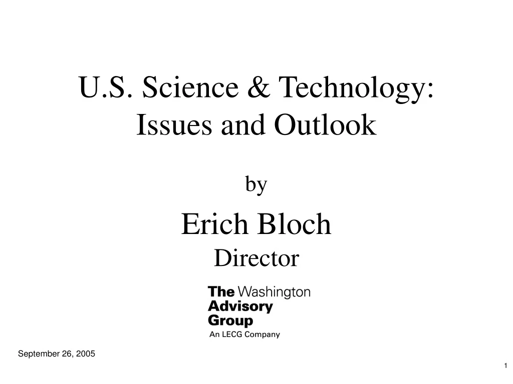 u s science technology issues and outlook