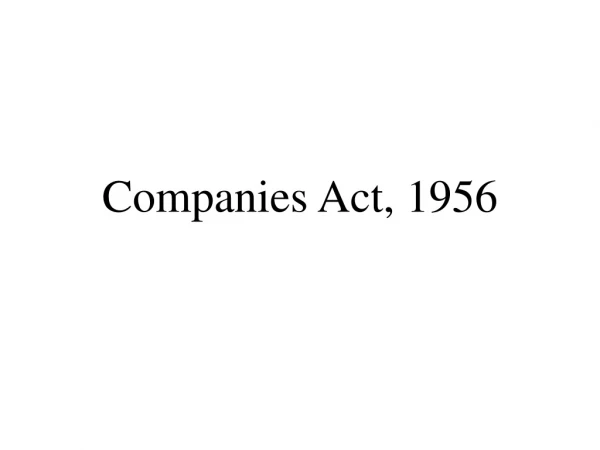 Companies Act, 1956