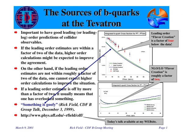 The Sources of b-quarks at the Tevatron