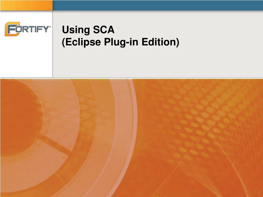 using sca eclipse plug in edition