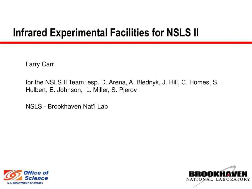 infrared experimental facilities for nsls ii