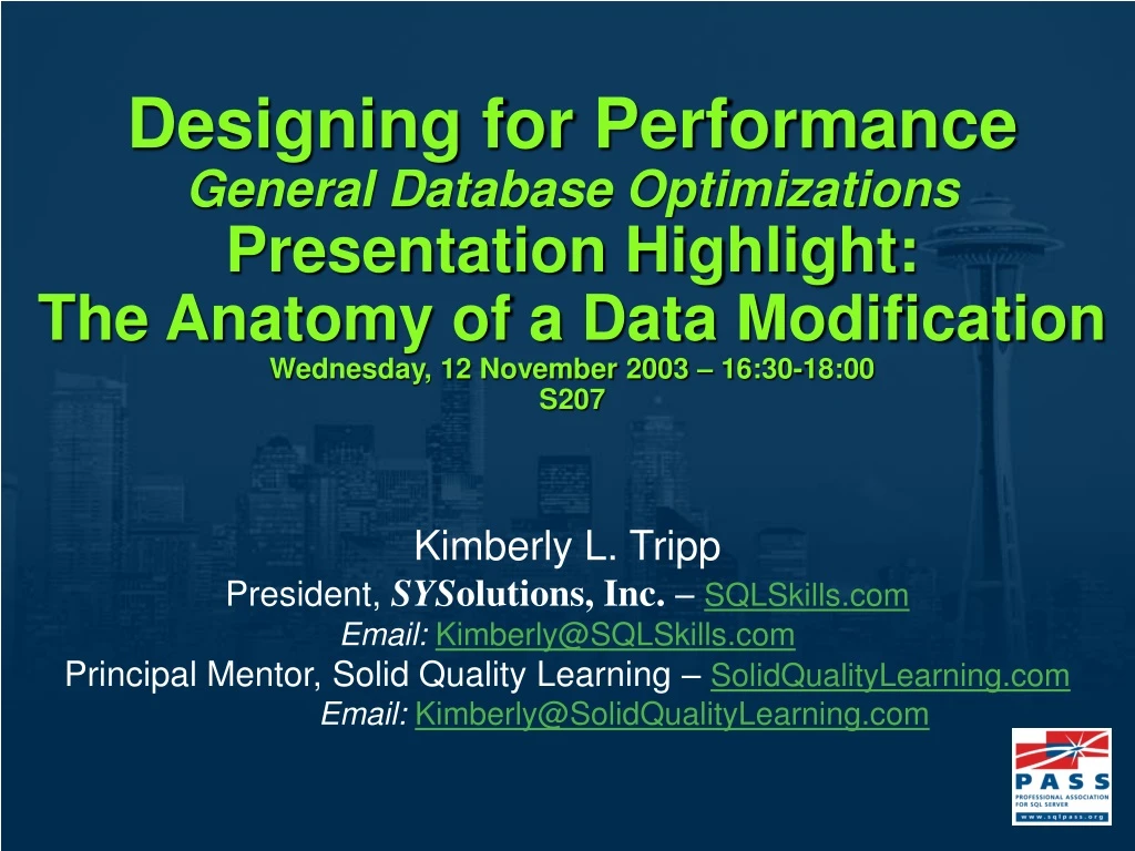 designing for performance general database
