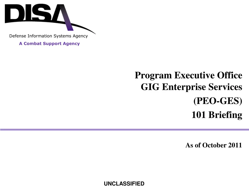 program executive office gig enterprise services