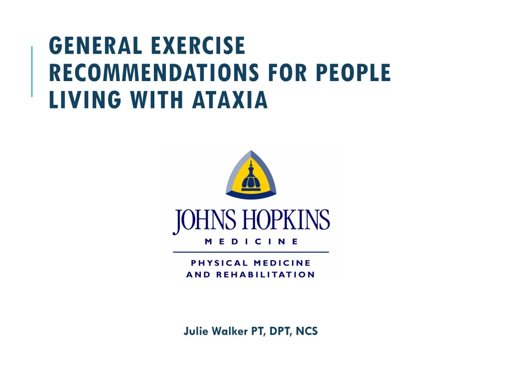 general exercise recommendations for people living with ataxia