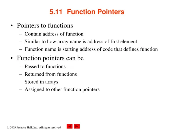 5.11	Function Pointers