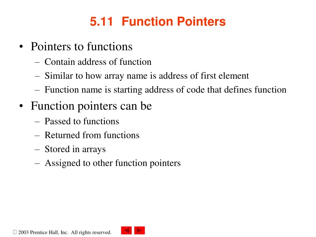 5 11 function pointers