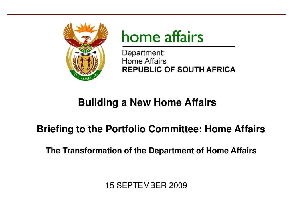 building a new home affairs