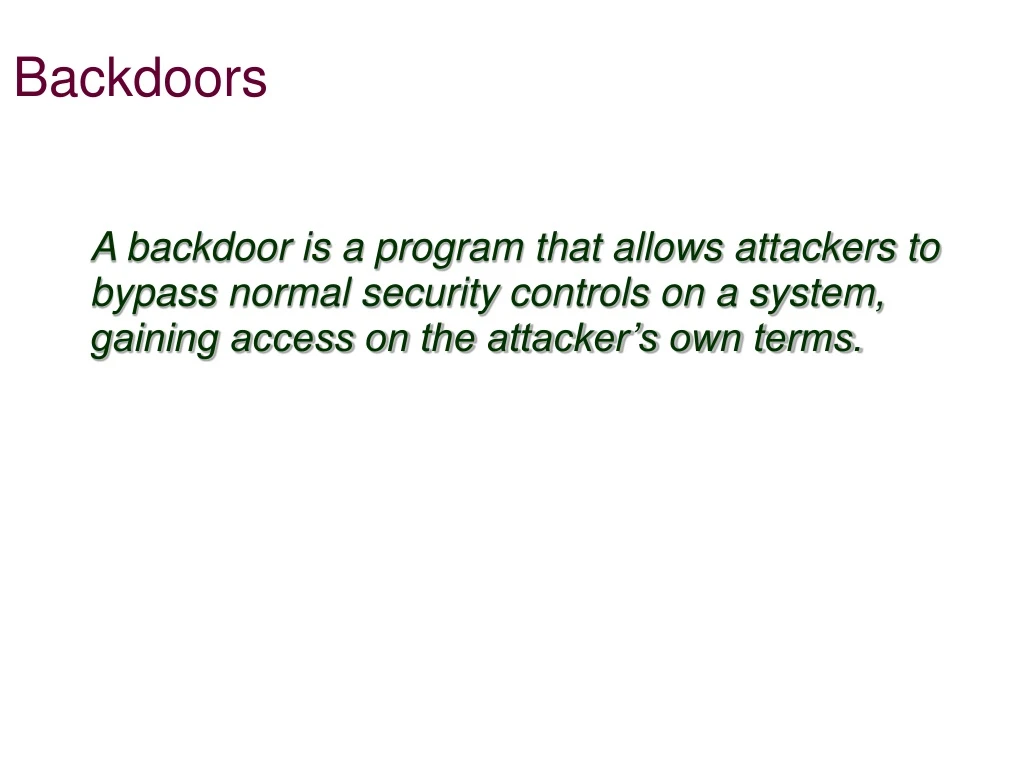 backdoors