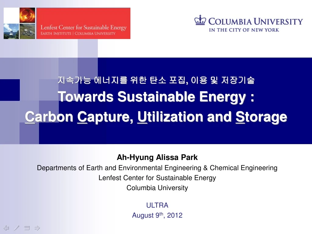 towards sustainable energy c arbon c apture