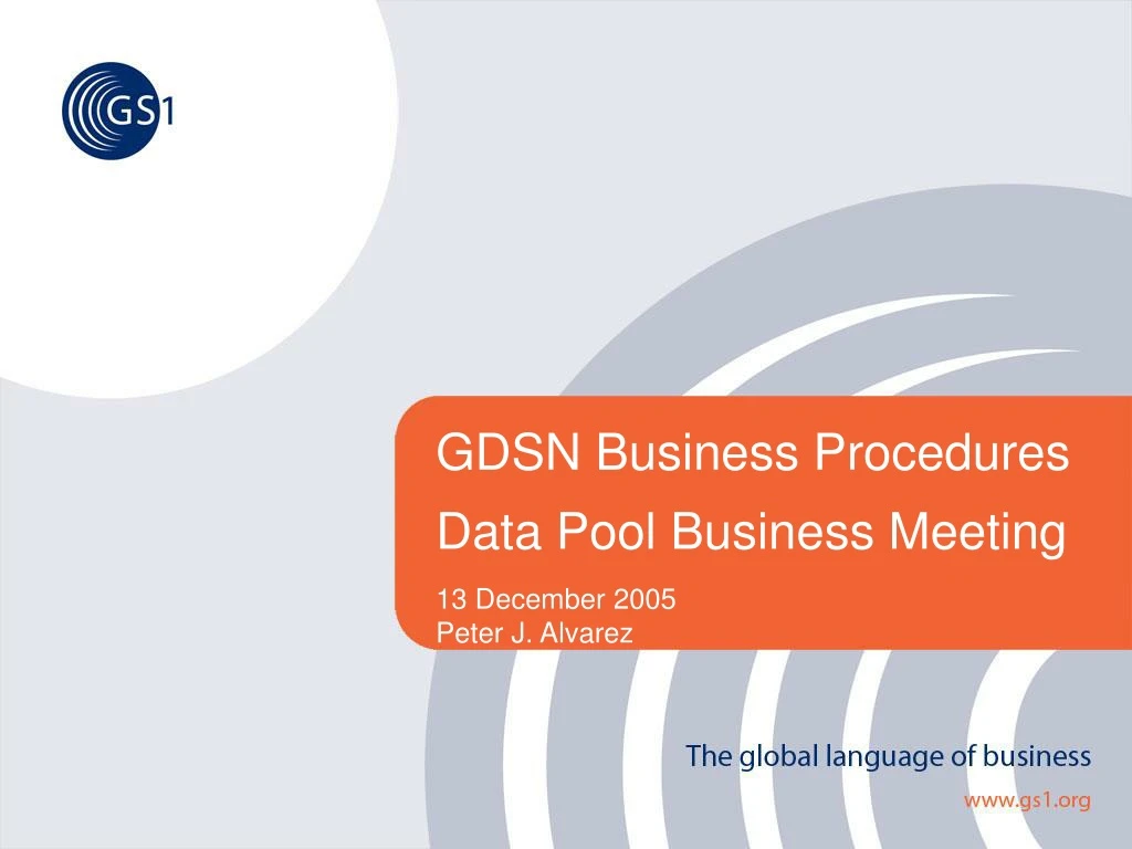 gdsn business procedures data pool business