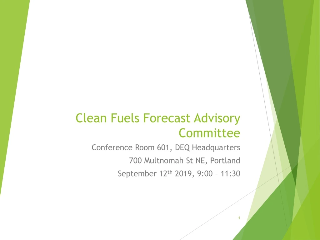 clean fuels forecast advisory committee