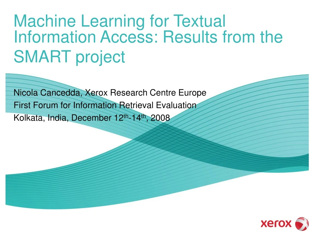 machine learning for textual information access results from the smart project