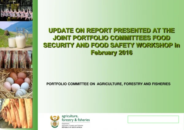 PORTFOLIO COMMITTEE ON  AGRICULTURE, FORESTRY AND FISHERIES