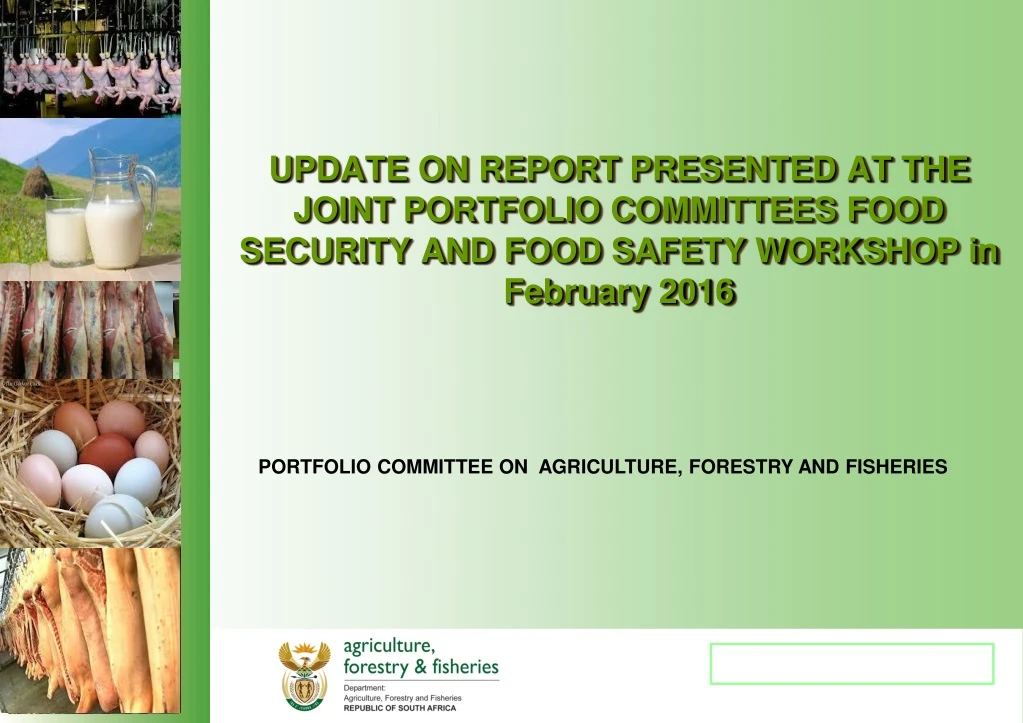 update on report presented at the joint portfolio