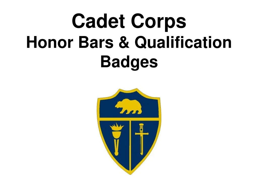 cadet corps honor bars qualification badges