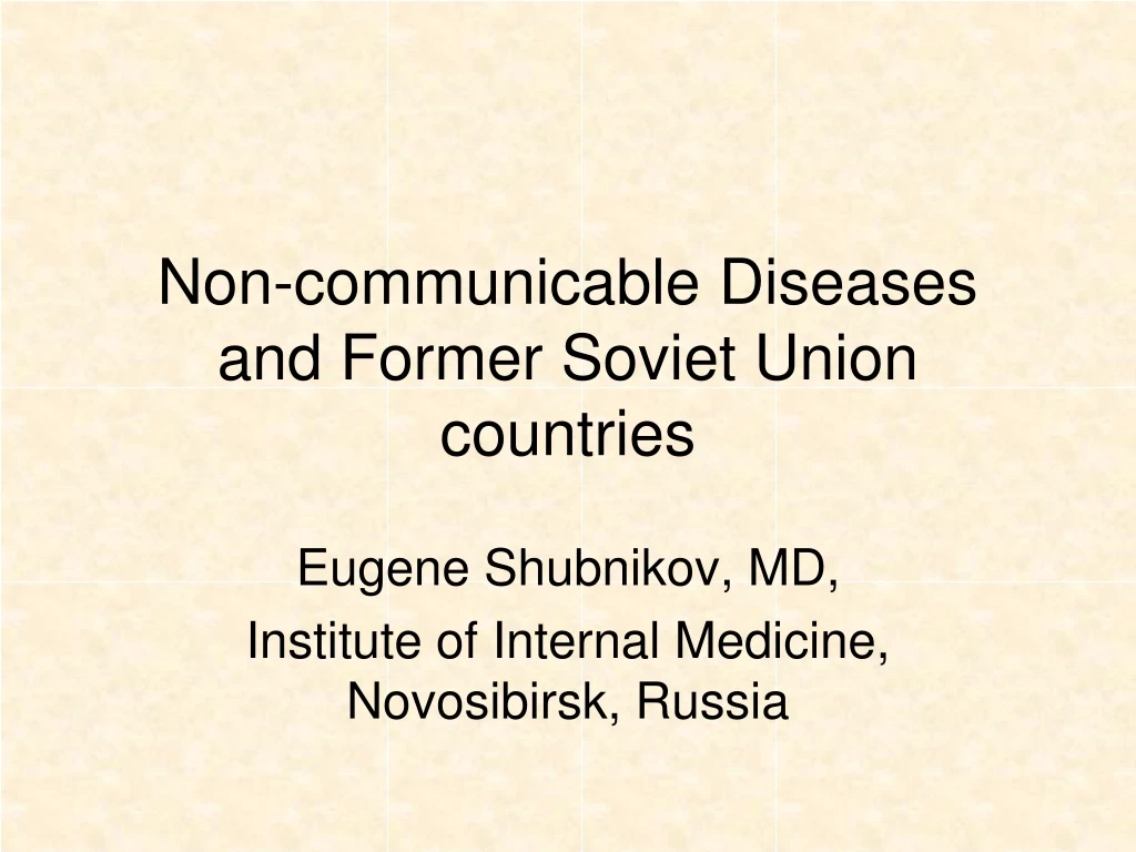 non communicable diseases and former soviet union countries