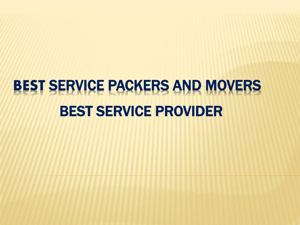 best service packers and movers