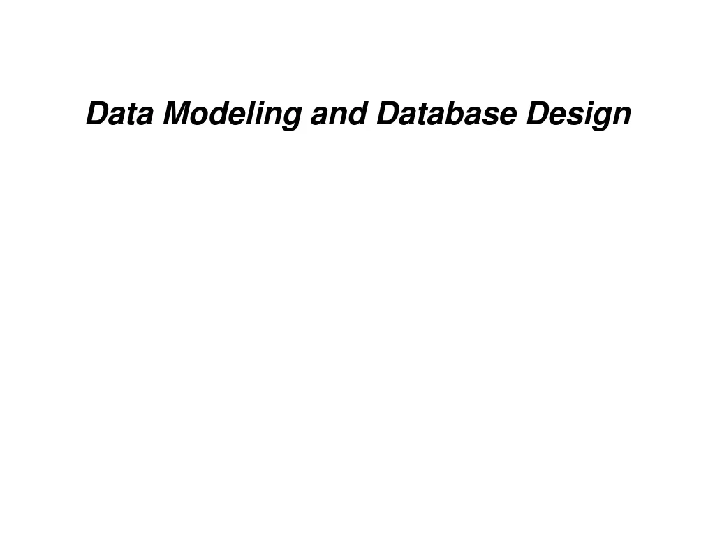 data modeling and database design