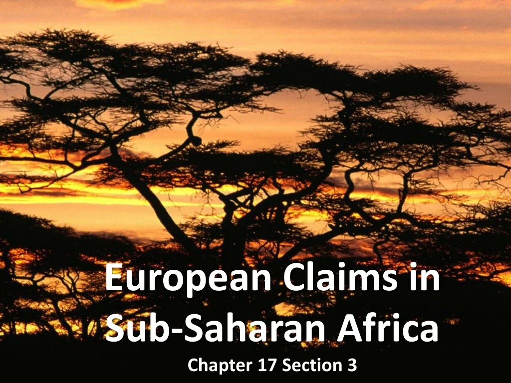 european claims in sub saharan africa chapter 17 section 3