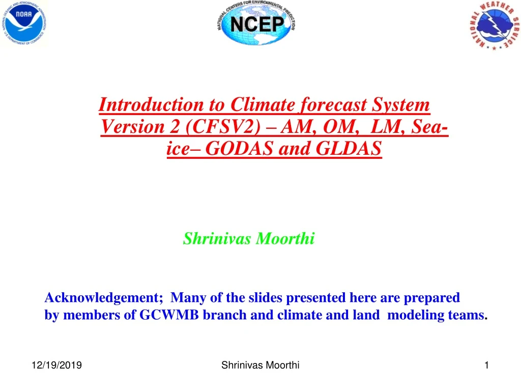 introduction to climate forecast system version