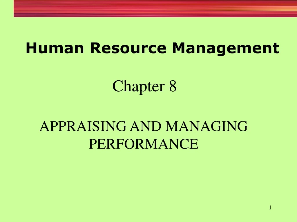 appraising and managing performance