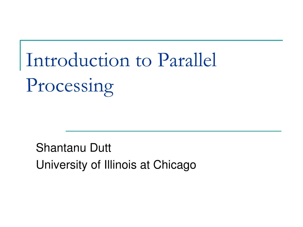 introduction to parallel processing