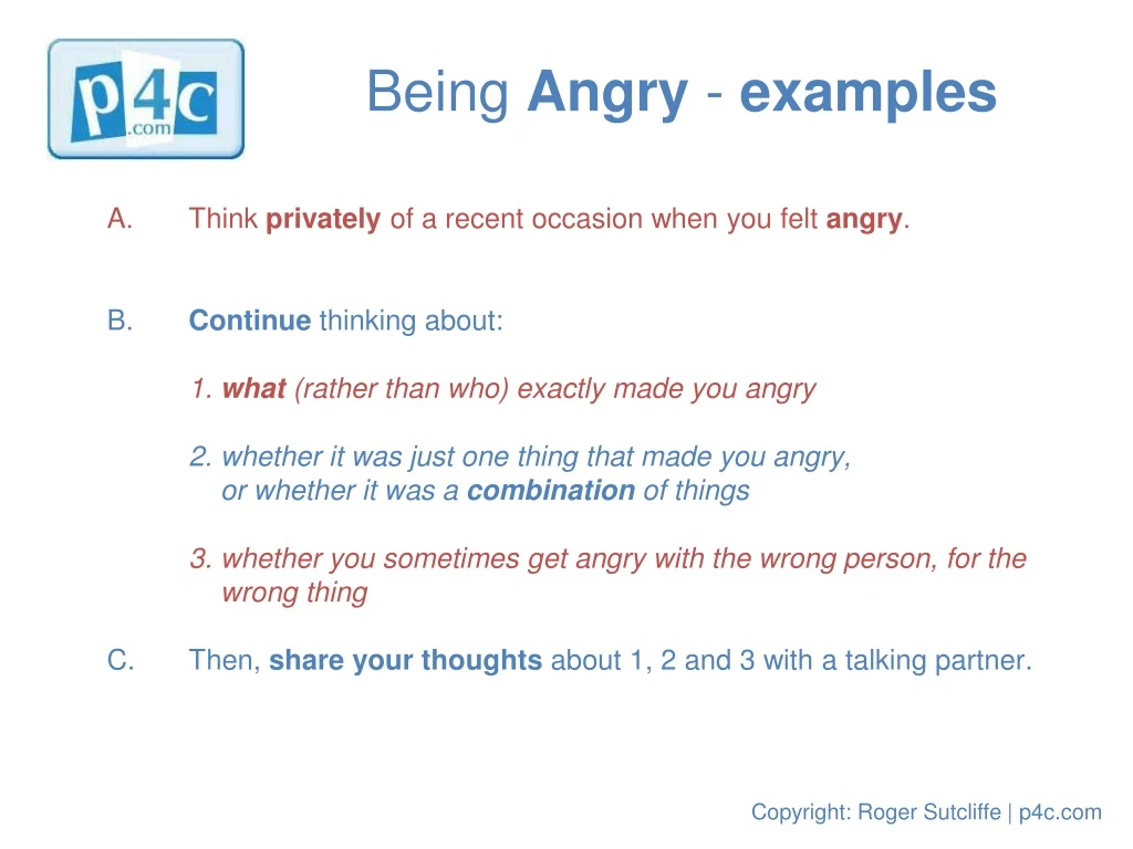 being angry examples
