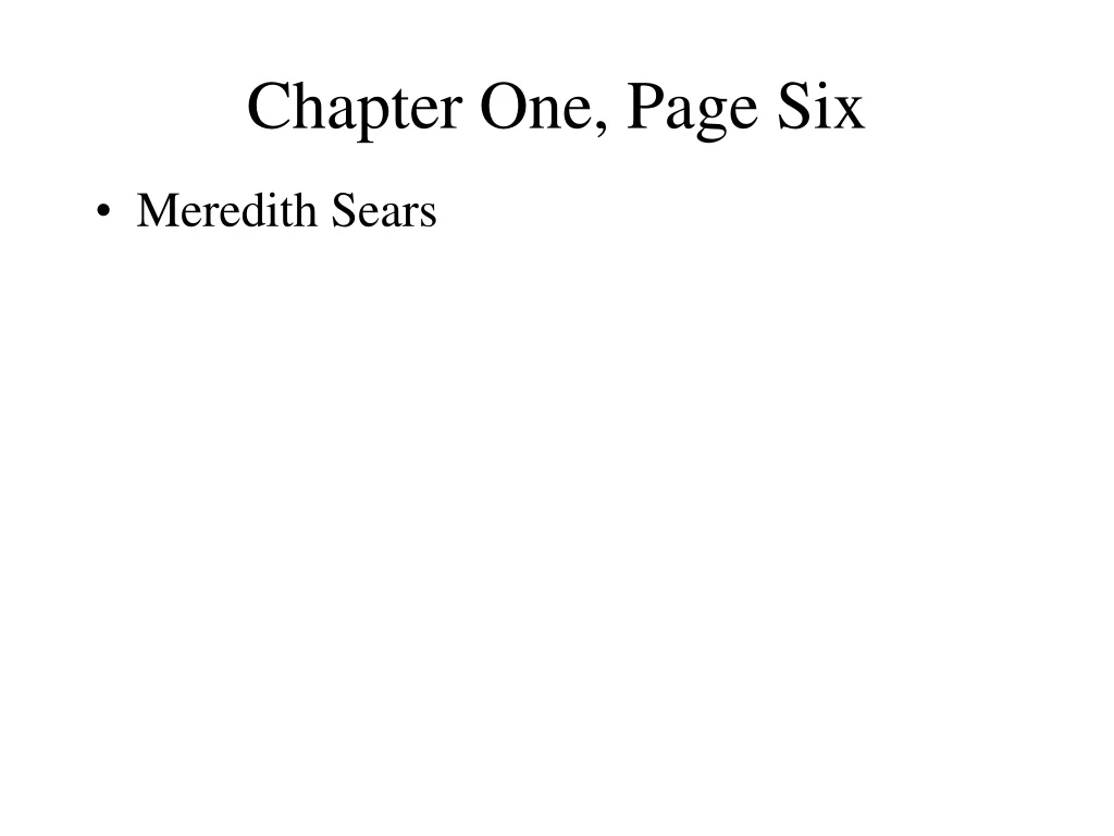 chapter one page six