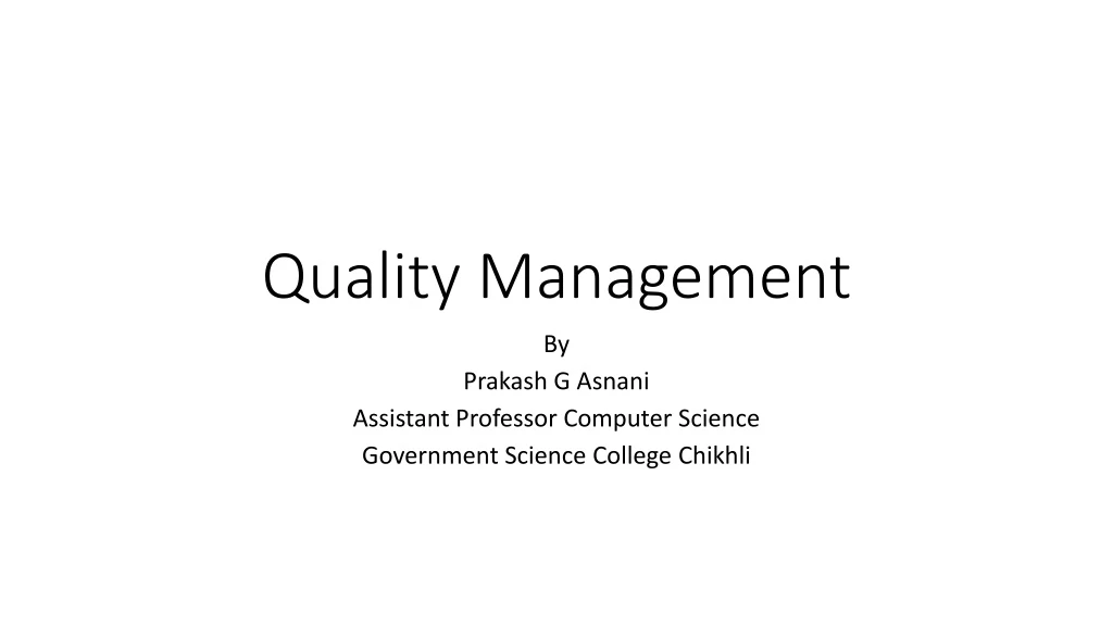 quality management