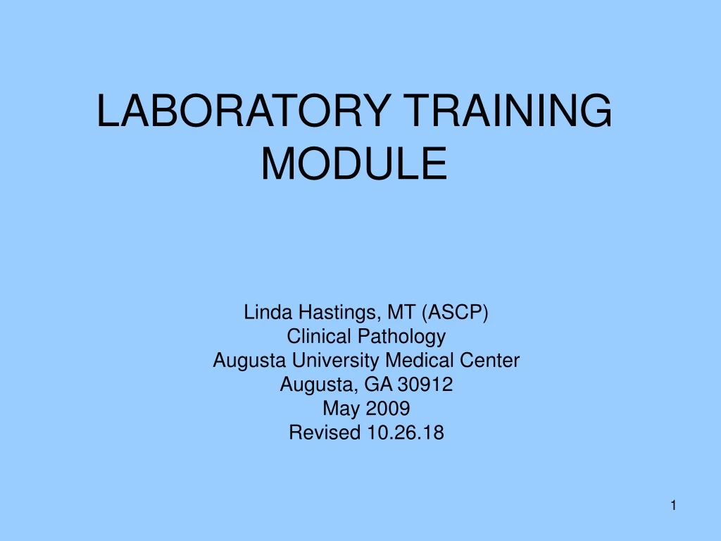 laboratory training module