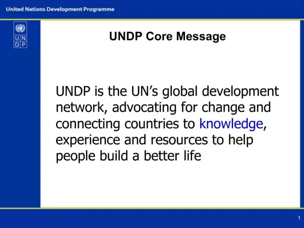UNDP Core Message